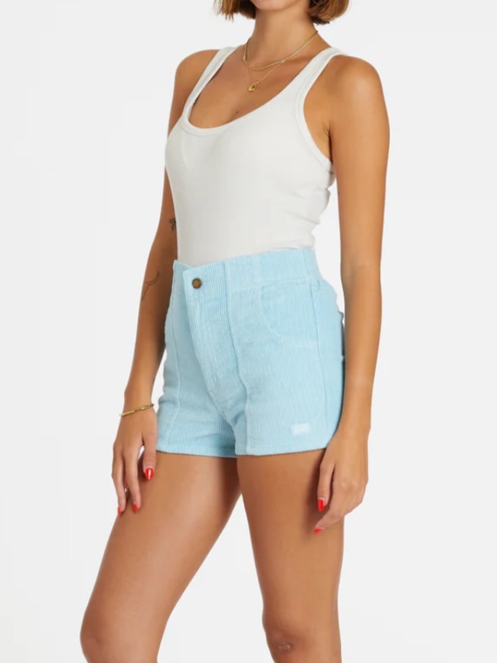 J. Crew Light Blue High-Waist Corduroy Shorts Hammie 0 Retro Preppy Beach Boho
